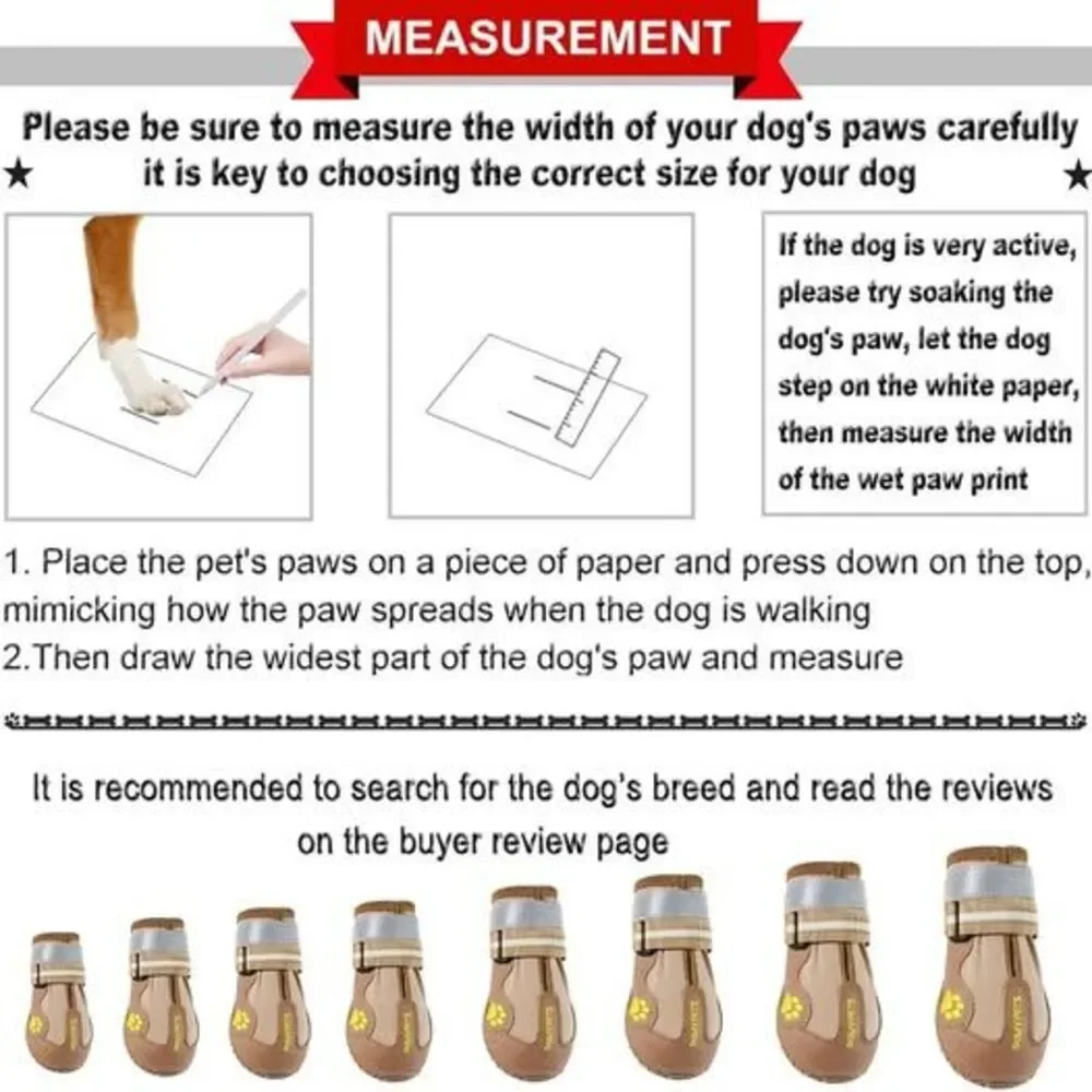 NEW Sz 4 QUMY Dog Shoes for Large Dogs, Medium Dog Boots & Paw Protectors for Wi